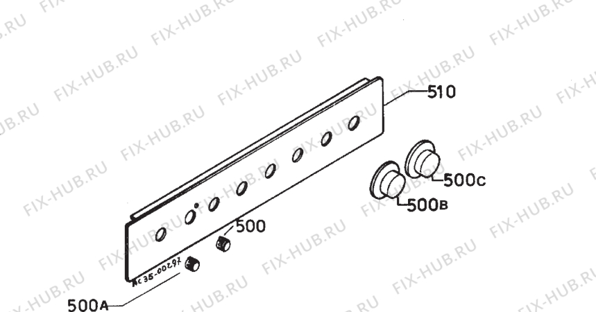 Взрыв-схема плиты (духовки) Zanussi HK92PB - Схема узла Command panel 037