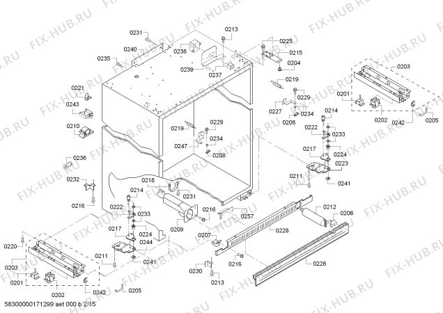 Схема №14 KBUDT4855E с изображением Винт для посудомойки Bosch 00628970