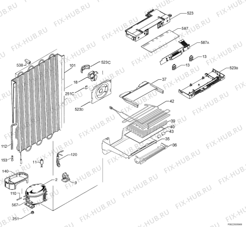 Взрыв-схема холодильника Electrolux SG217N - Схема узла Cooling system 017