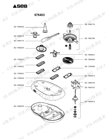 Взрыв-схема кухонного комбайна Seb 676403 - Схема узла 676403FR.__2