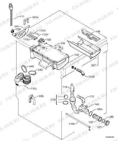 Взрыв-схема стиральной машины Aeg Electrolux CLARA1068 - Схема узла Hydraulic System 272