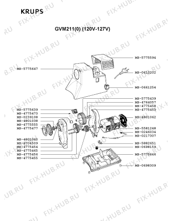 Схема №2 DKA247(0) с изображением Микронасадка Krups MS-5775307