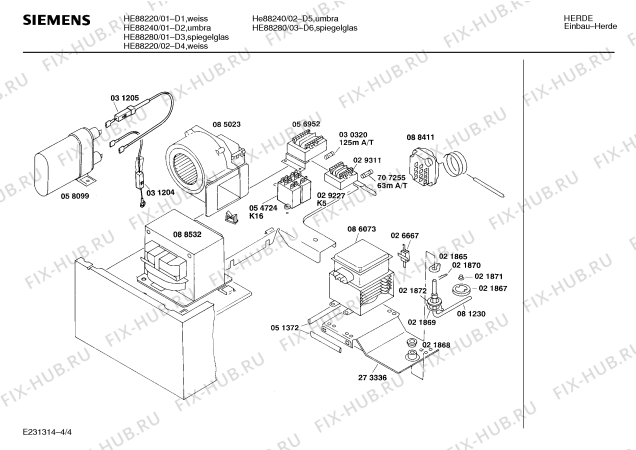 Взрыв-схема плиты (духовки) Siemens HE88220 - Схема узла 04