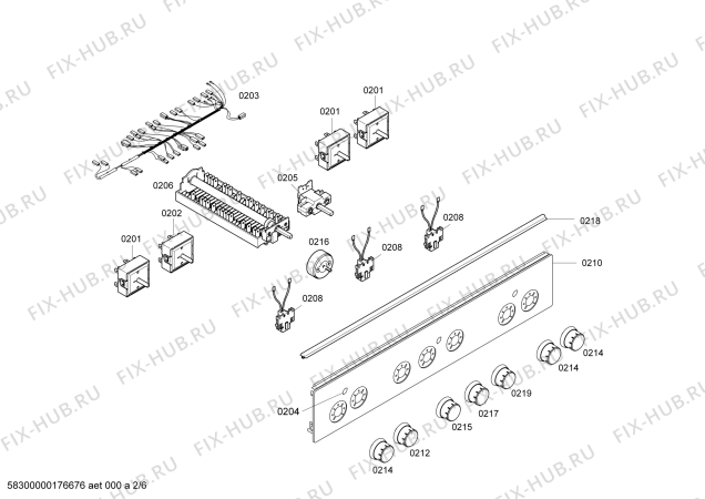 Схема №5 HCE633120R с изображением Ручка конфорки для электропечи Bosch 00626957