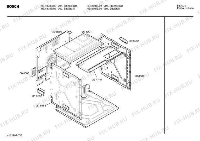 Схема №4 HEN722B с изображением Винт для духового шкафа Bosch 00167446