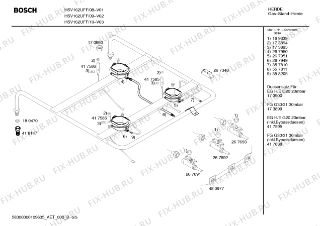 Схема №5 HM22425TR Siemens с изображением Столешница для электропечи Bosch 00243364