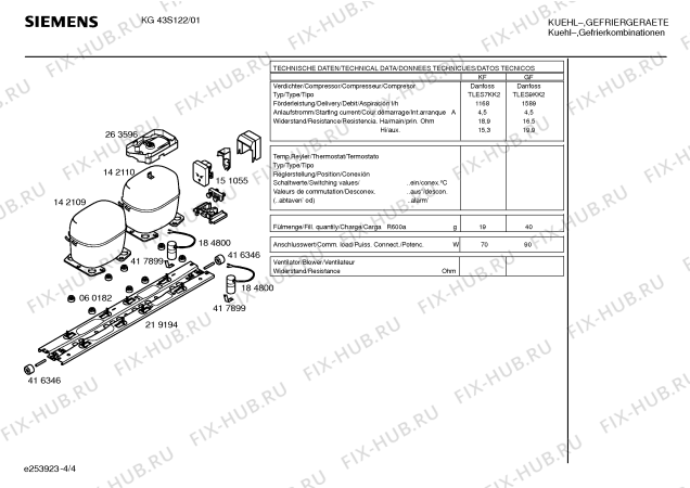 Взрыв-схема холодильника Siemens KG43S122 - Схема узла 04