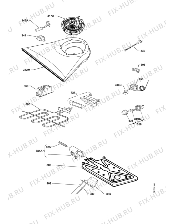 Взрыв-схема плиты (духовки) Electrolux GHL30-4.5 WE - Схема узла Functional parts 267