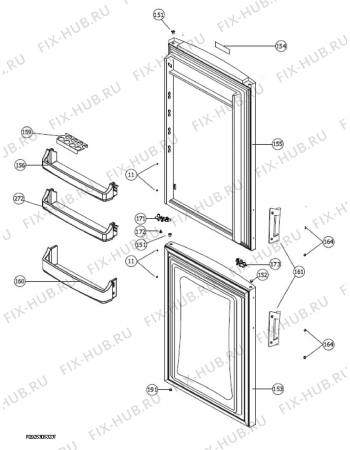 Взрыв-схема холодильника Zanussi ZRB35100WA - Схема узла Door