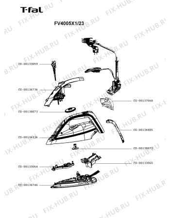 Схема №2 FV4005X1/23 с изображением Рукоятка для электропарогенератора Seb CS-00138430