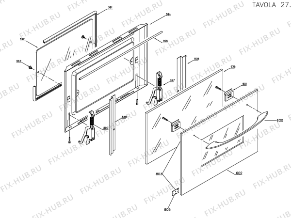 Взрыв-схема плиты (духовки) Gorenje B59MB2   -White (900000805, B59) - Схема узла 03