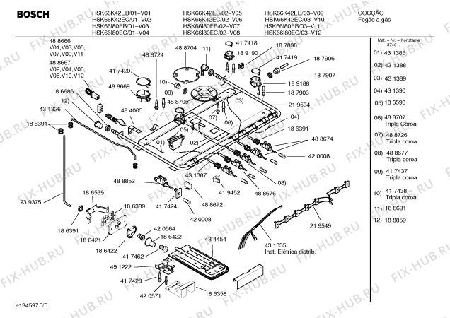 Взрыв-схема плиты (духовки) Bosch HSK66K42EC PROFESSIONAL P4 - Схема узла 05