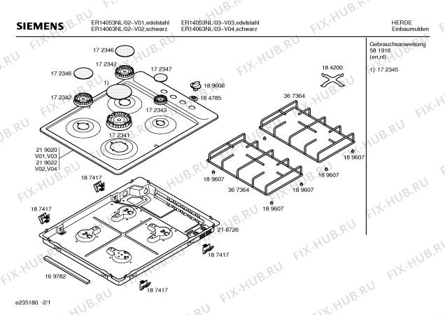 Схема №1 ER14153EU Siemens с изображением Патрубок для электропечи Bosch 00366324