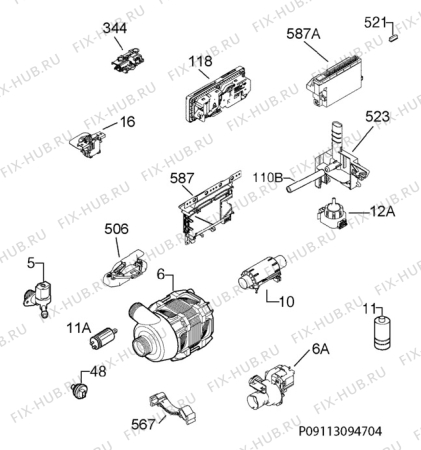 Взрыв-схема посудомоечной машины Rex Electrolux ESL45501R - Схема узла Electrical equipment 268