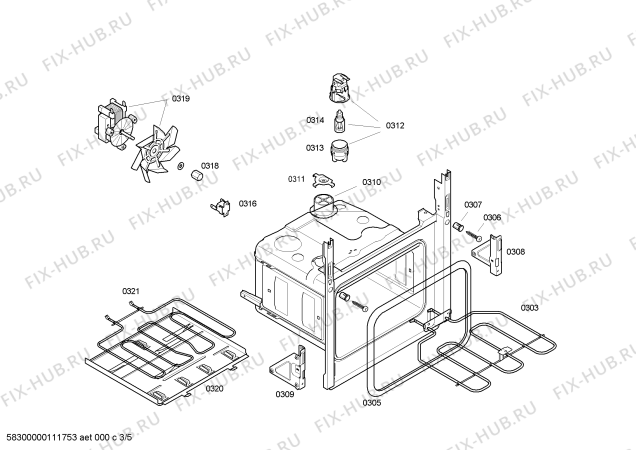 Схема №4 4HT413X с изображением Кнопка для плиты (духовки) Bosch 00427596