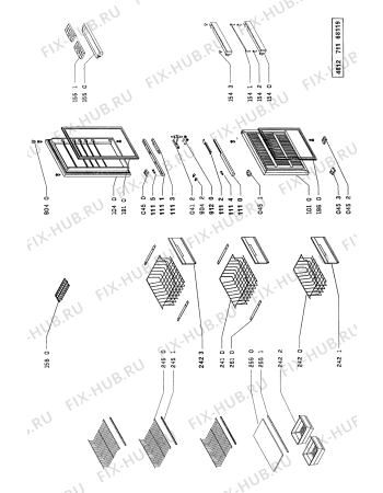 Схема №1 RC 2235/G с изображением Фиксатор для холодильной камеры Whirlpool 481949869444