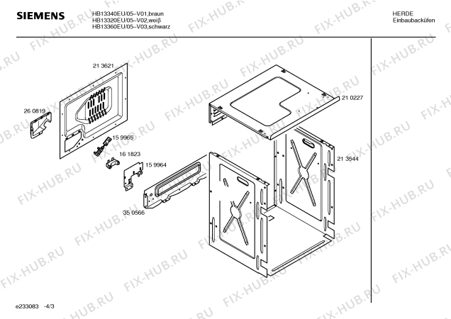 Схема №4 HB12440GB с изображением Внешняя дверь для плиты (духовки) Siemens 00213837
