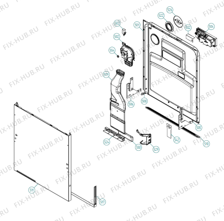 Взрыв-схема посудомоечной машины Asko D5223 XXL FI US   -Titanium FI (341351, DW70.3) - Схема узла 05