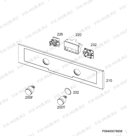 Взрыв-схема плиты (духовки) Electrolux OCB451NX - Схема узла Command panel 037