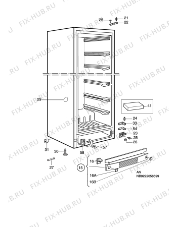 Взрыв-схема холодильника Husqvarna Electrolux QT3090FX - Схема узла C10 Cabinet