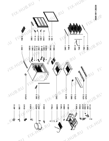 Схема №1 UGIE 1100/B с изображением Поддонник для холодильной камеры Whirlpool 481244079045