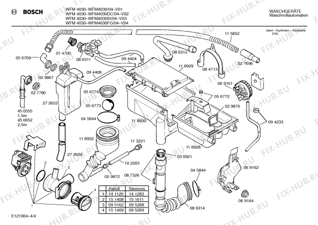 Схема №2 WFM4030SI WFM4030 с изображением Панель для стиралки Bosch 00288180