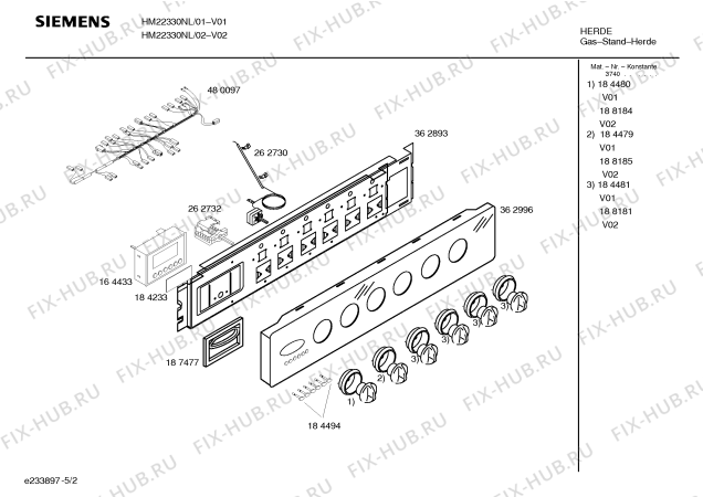 Взрыв-схема плиты (духовки) Siemens HM22330NL Siemens - Схема узла 02