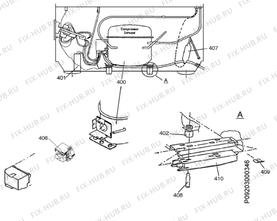 Взрыв-схема холодильника Electrolux EC4109N - Схема узла Cooling system 017