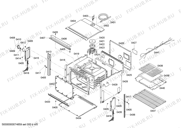 Схема №4 HBL535AUC с изображением Ручка двери для холодильника Bosch 00435172