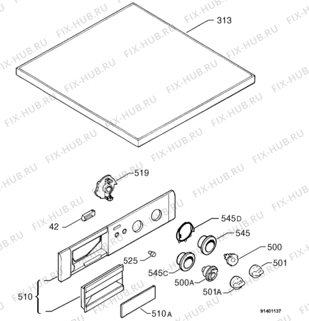 Взрыв-схема стиральной машины Zanussi FLS872C - Схема узла Command panel 037