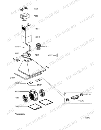 Схема №1 AKR 963 IX с изображением Блок управления для вытяжки Whirlpool 481221479265