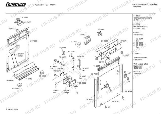 Схема №4 CP200J2 с изображением Переключатель для посудомоечной машины Bosch 00058412