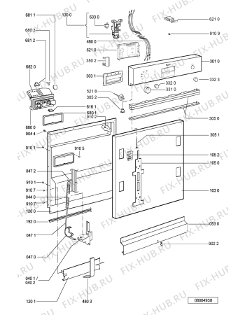 Схема №2 ADG 352/1 IX с изображением Панель для посудомоечной машины Whirlpool 481245373483