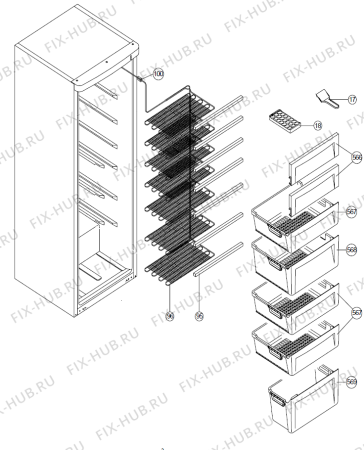 Взрыв-схема холодильника Upo F21850   -GN390K-LV (171250, V36001001) - Схема узла 04