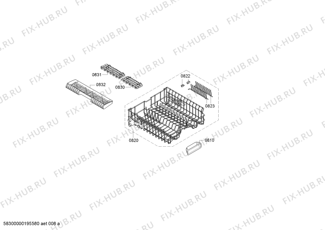 Схема №5 S513P60X3D, Excellent, Made in Germany с изображением Кронштейн для посудомоечной машины Bosch 10003045