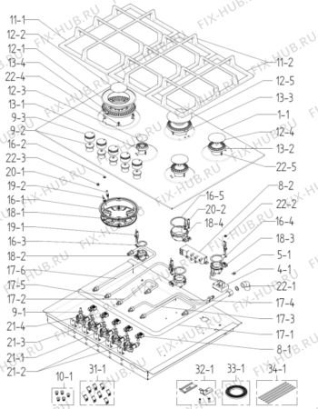 Схема №1 G762AX1 (405125, TG51130238F) с изображением Труба для плиты (духовки) Gorenje 434554
