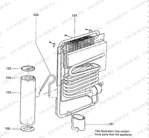 Взрыв-схема холодильника Electrolux RE361LD - Схема узла Cooling system 017