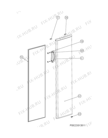 Взрыв-схема холодильника Zoppas PFU219WO - Схема узла Door 003