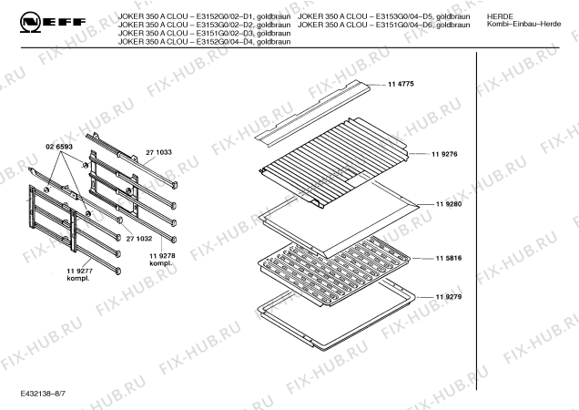 Схема №3 E3152G0 JOKER 350 A CLOU с изображением Панель для духового шкафа Bosch 00282448