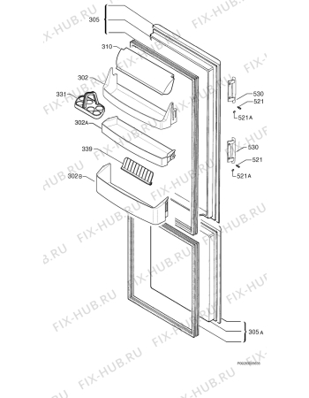 Взрыв-схема холодильника Electrolux ERB3560X - Схема узла Door 003