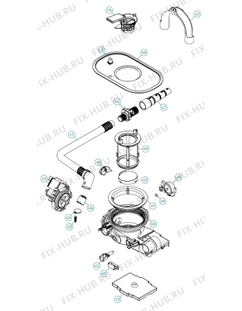 Взрыв-схема посудомоечной машины Atag VW6055PT XL NL   -VW6055PTUU-A01 (341706, DW70.3) - Схема узла 08