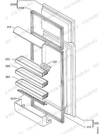 Взрыв-схема холодильника Zanussi ZFC50/17AL - Схема узла Door 003