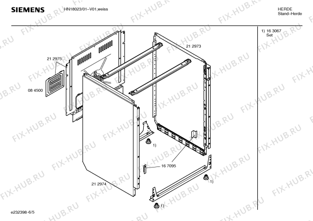 Схема №5 HN18023 с изображением Панель управления для плиты (духовки) Siemens 00298880