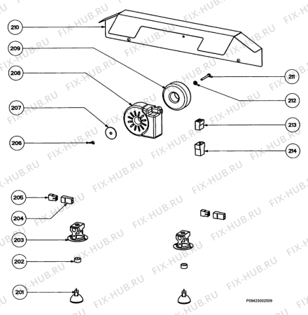 Взрыв-схема вытяжки Zanussi ZHC900X/A - Схема узла Section 3