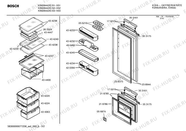 Взрыв-схема холодильника Bosch KIM28442IE - Схема узла 02