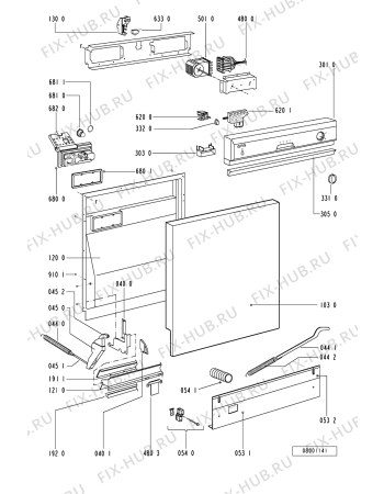 Схема №3 KD 6001 с изображением Электропитание для посудомоечной машины Whirlpool 481232058015