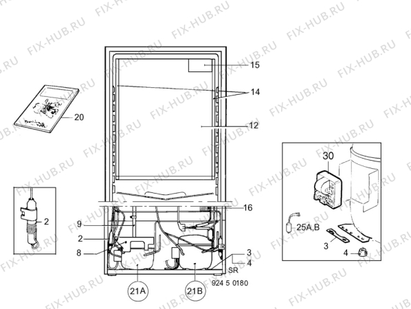 Взрыв-схема холодильника Husqvarna Electrolux GME190KF - Схема узла C10 Cold, users manual