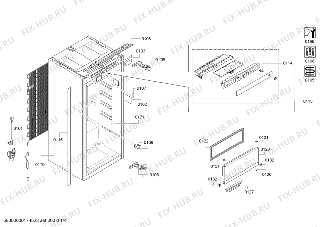 Схема №3 KI1413F30 с изображением Стеклопанель для холодильника Bosch 00749319