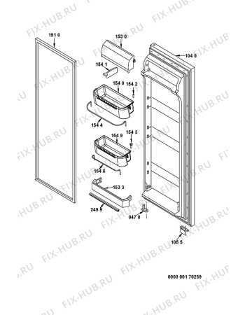 Схема №8 KSN 7071/A с изображением Вноска для холодильника Whirlpool 481255028008