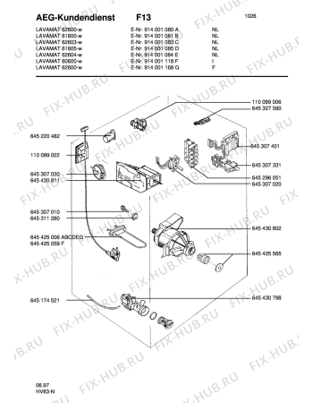 Взрыв-схема стиральной машины Aeg LAV62600-W F - Схема узла Electrical equipment